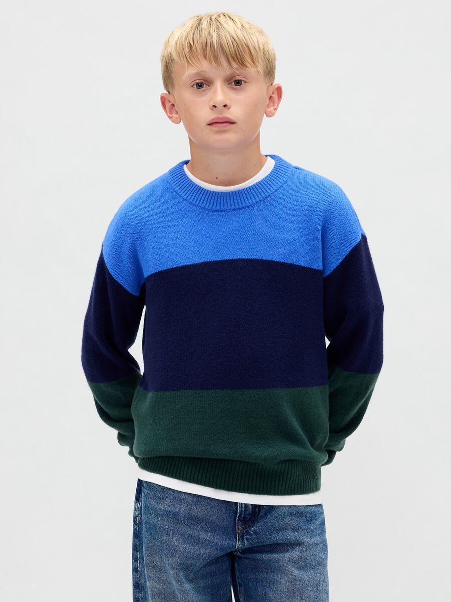 Maglione CashSoft a righe in misto cotone_0