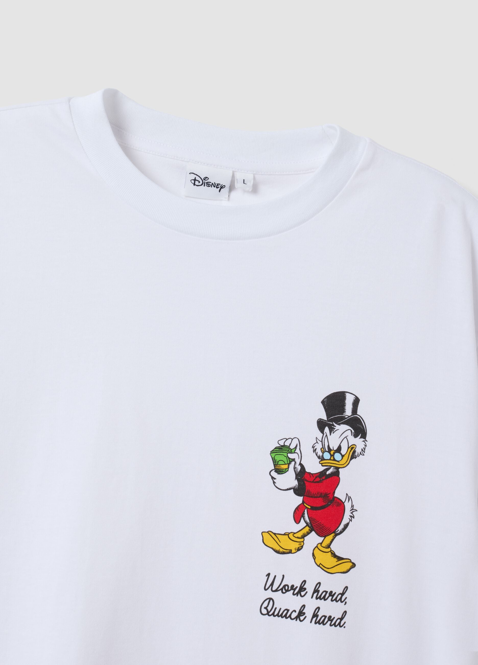 White pure cotton T-shirt with Disney print