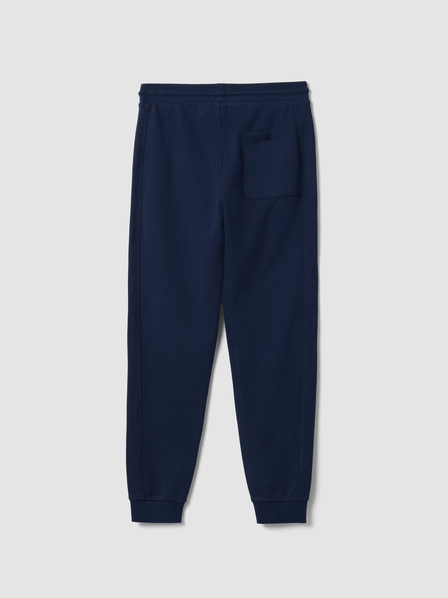 Pantaloni jogger blu in cotone organico_1