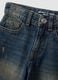 Blue denim balloon-fit pure cotton jeans with star embroidery for girls_2