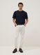 Relaxed fit blue crew neck pure cotton T-shirt_1