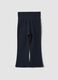 Blue flared leggings in organic cotton and stretch viscose for baby girl_0