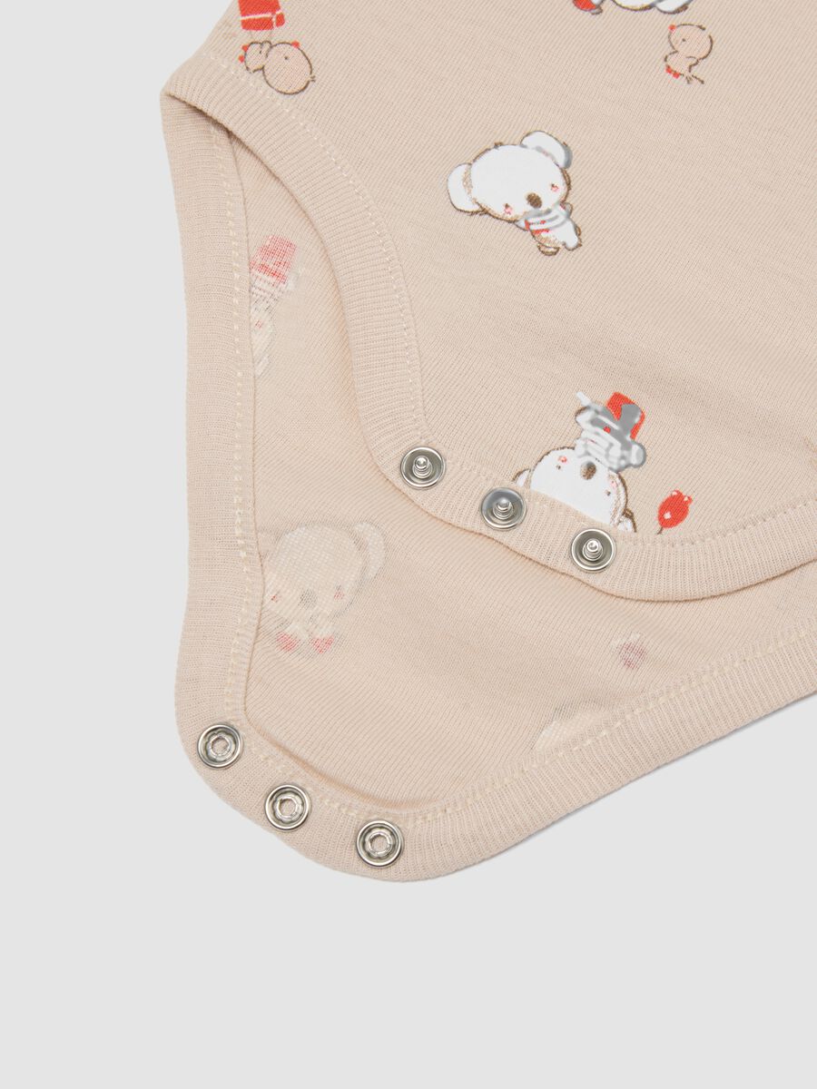 Tripack body senza maniche in puro cotone multicolor da neonato_3