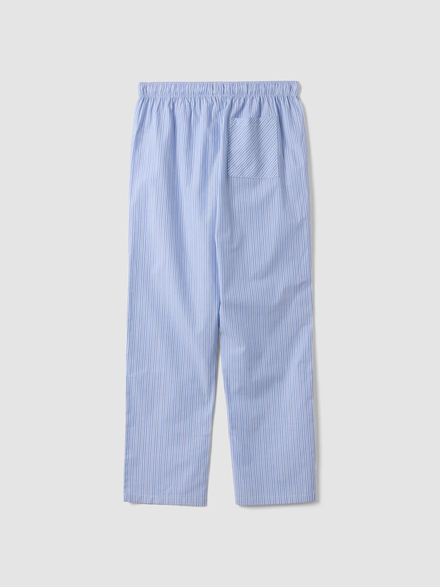 Blue striped organic cotton pyjama trousers_5