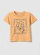 Regular fit orange pure cotton t-shirt for children with print_0