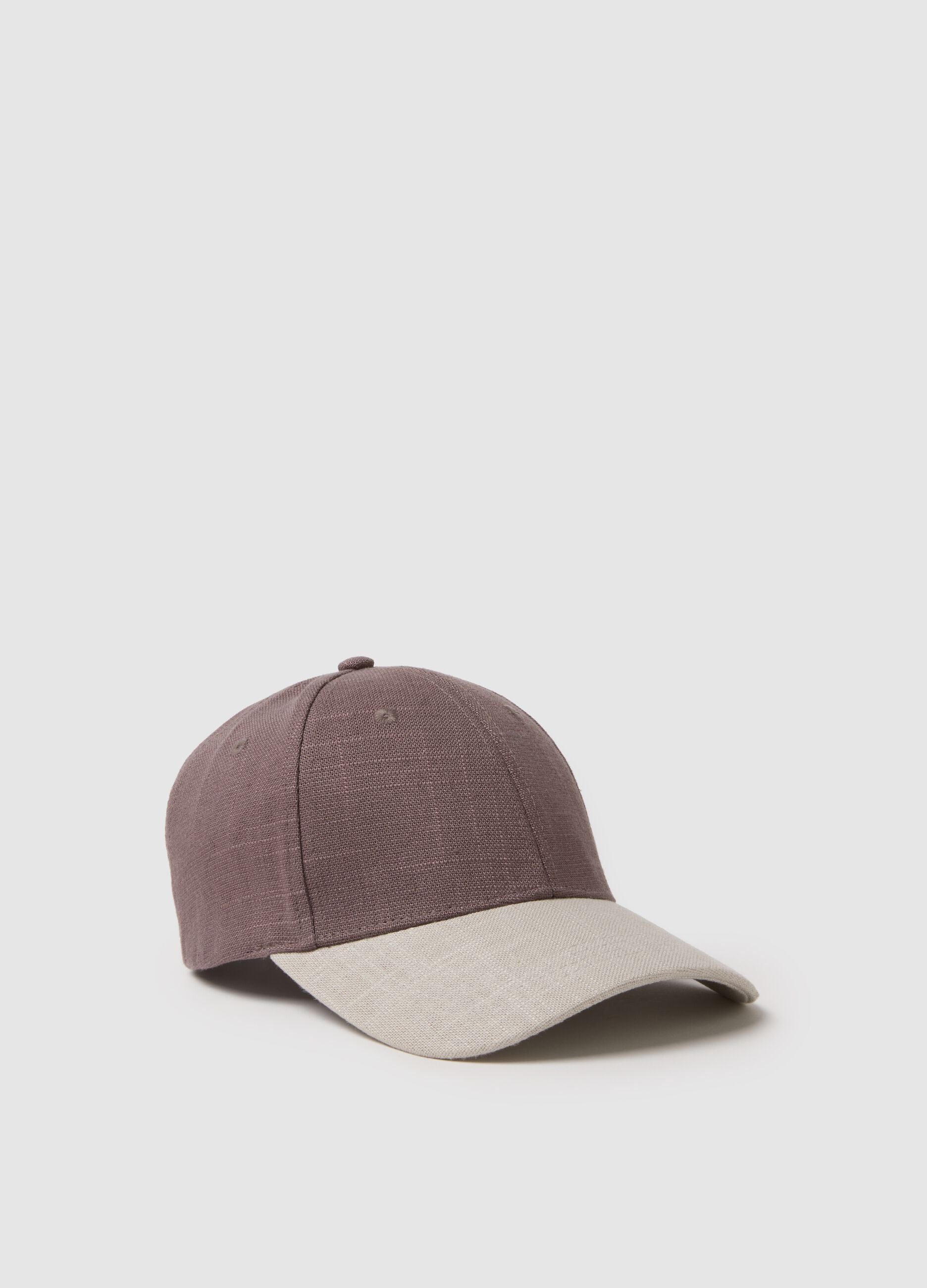 Multicolour viscose and linen blend baseball cap