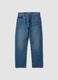 Light blue pure cotton straight-fit denim jeans_4