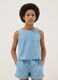 Blue pure cotton blouse_0