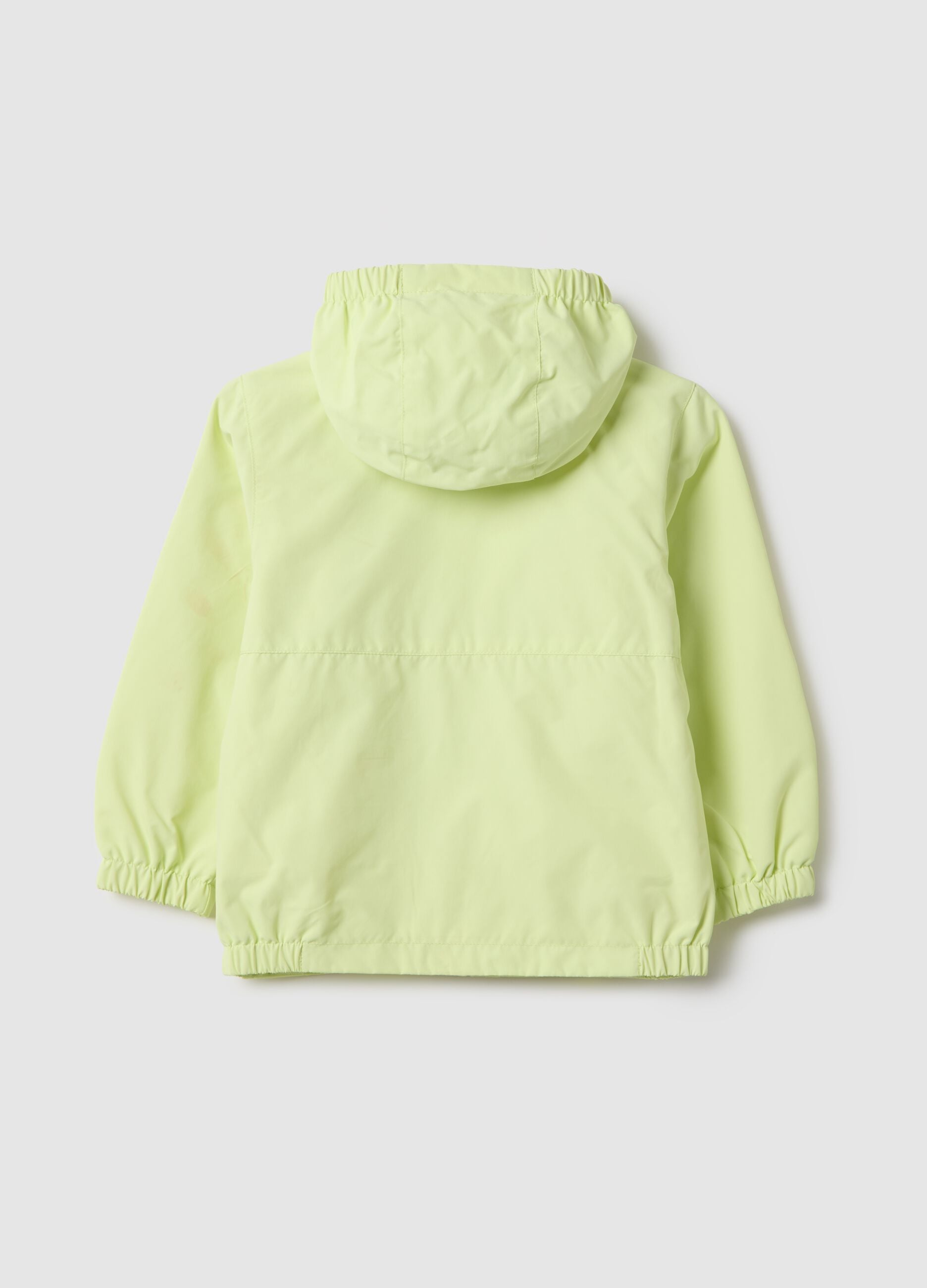 Yellow regular fit children's lightweight jacket with full zip and hood