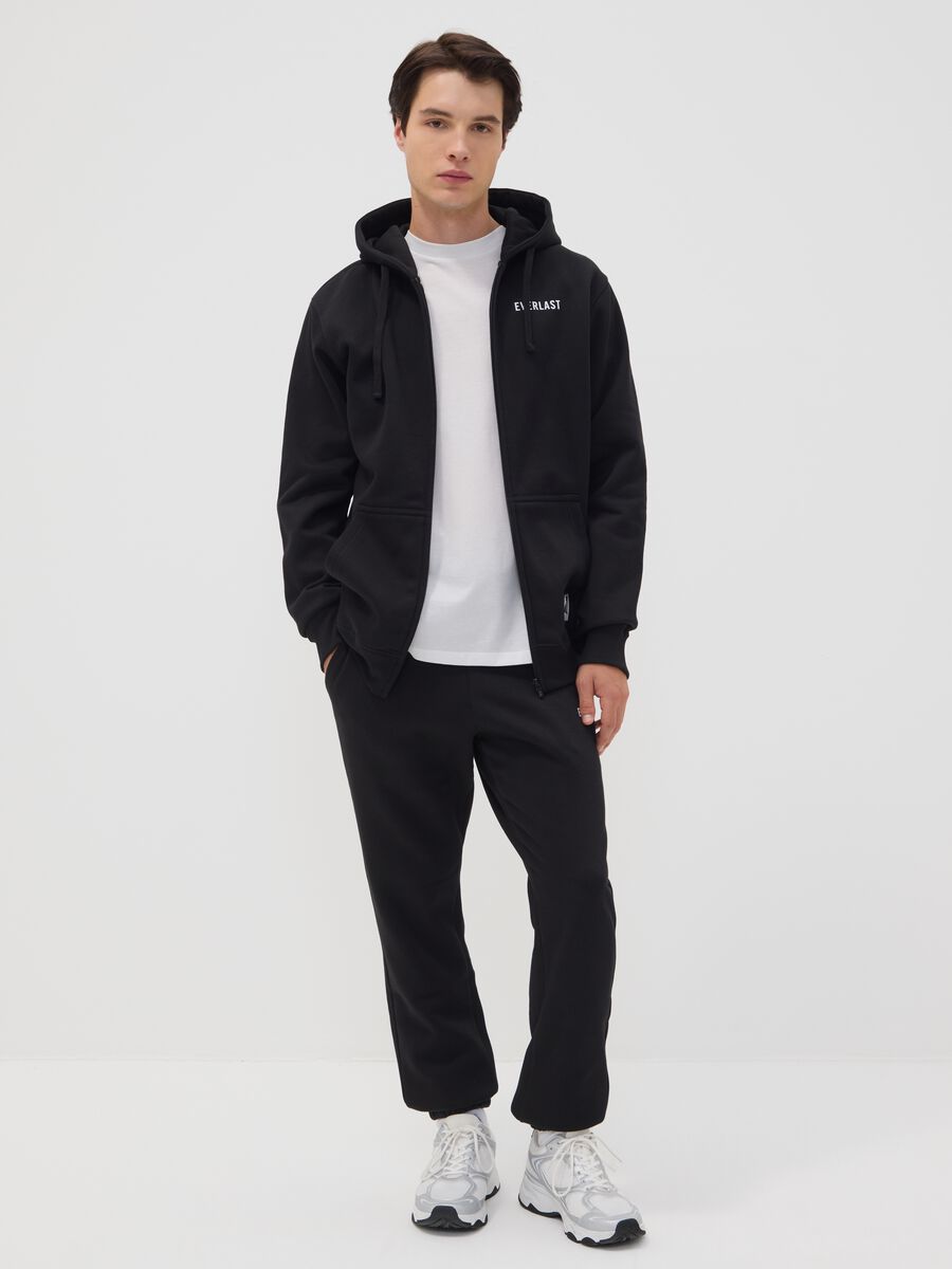 Black cotton-blend joggers with logo_0