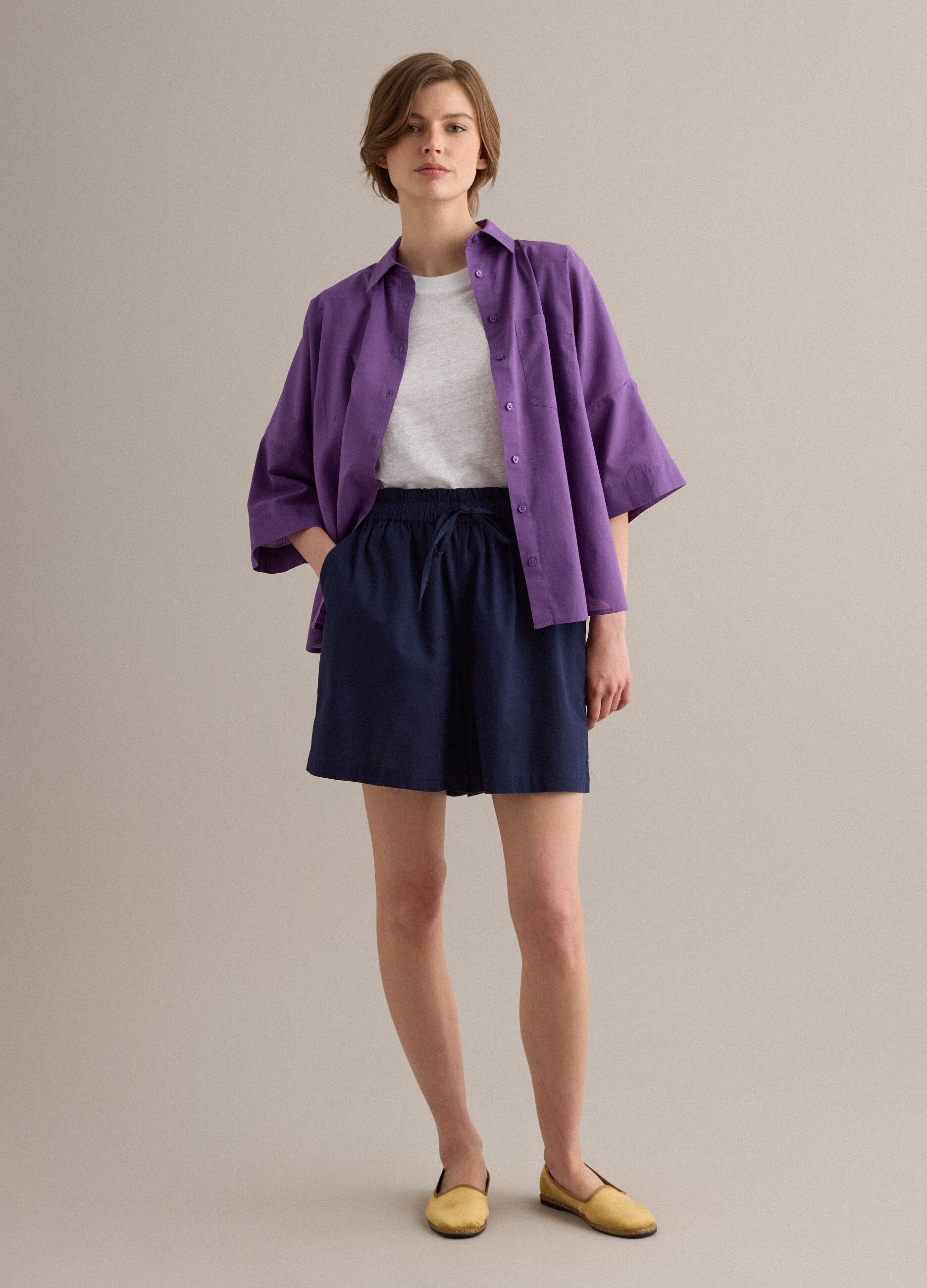 Purple pure cotton oversized shirt