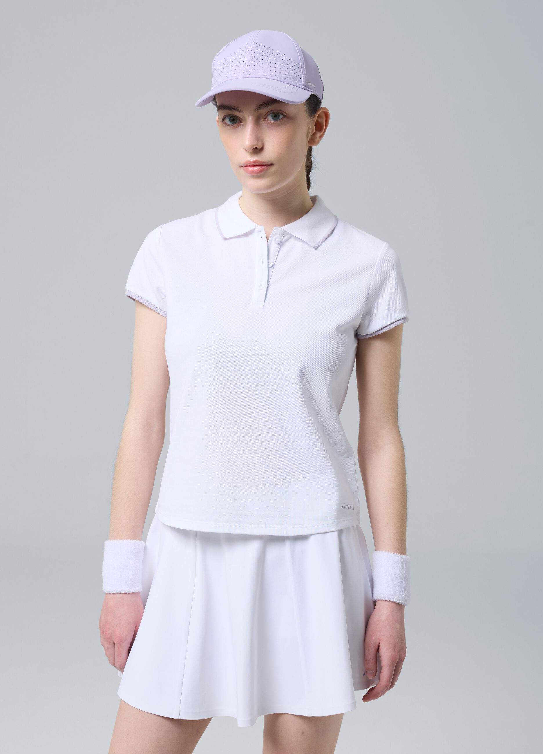 White ALTAVIA COURT sports polo in stretch cotton