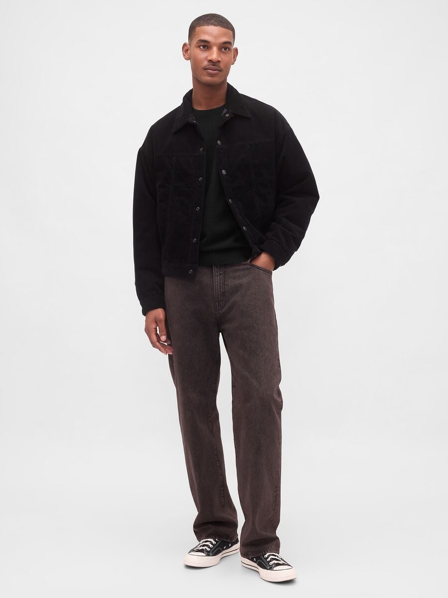 Black sweater in cotton blend_2