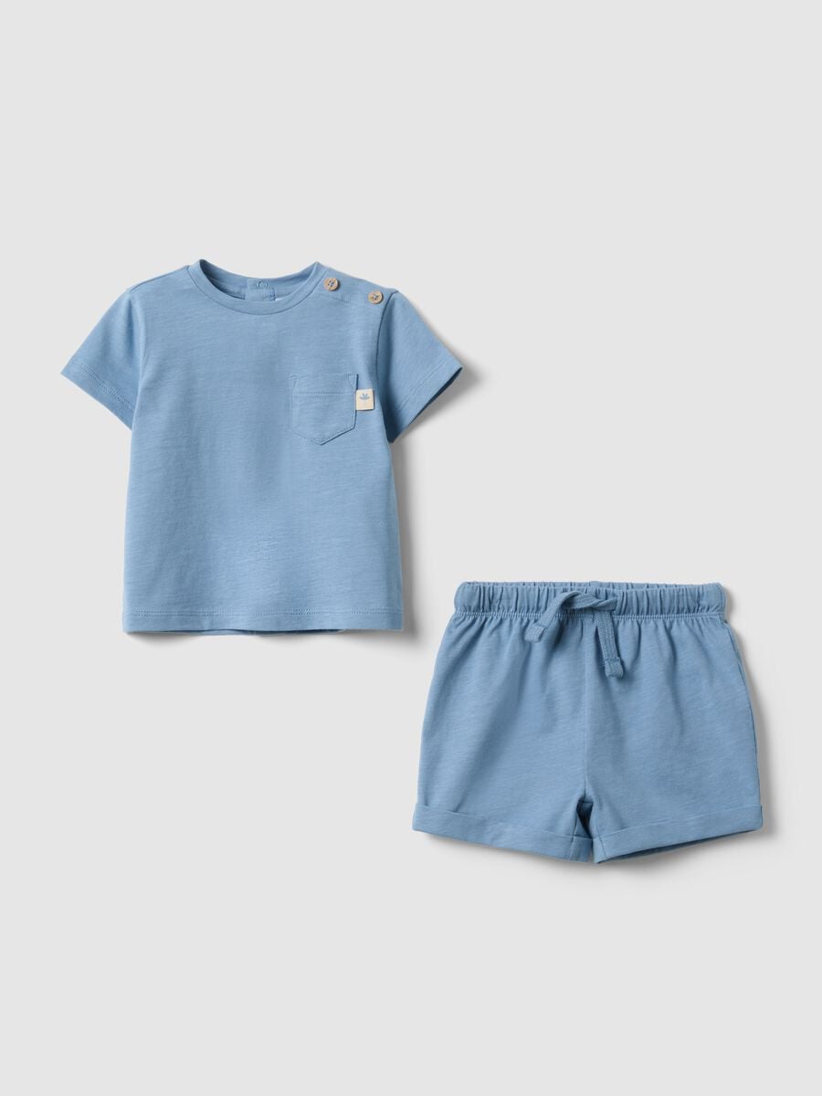 Sky blue regular fit pure cotton set for kids_0