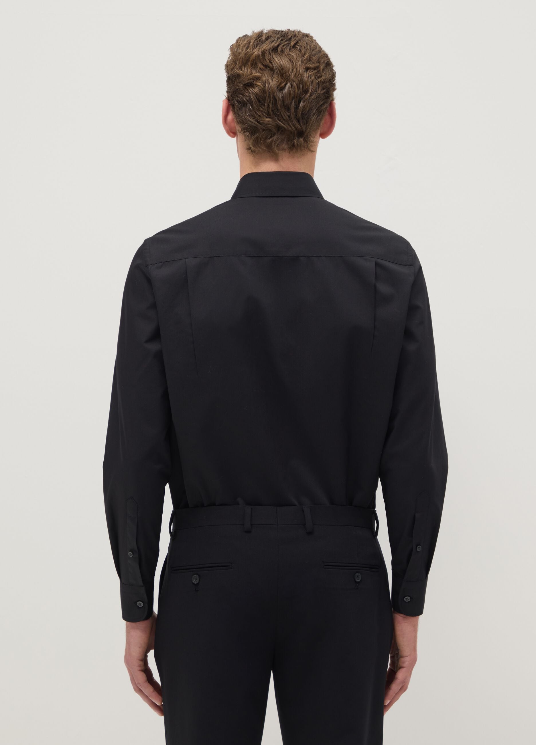 Black long sleeve regular fit easy iron shirt