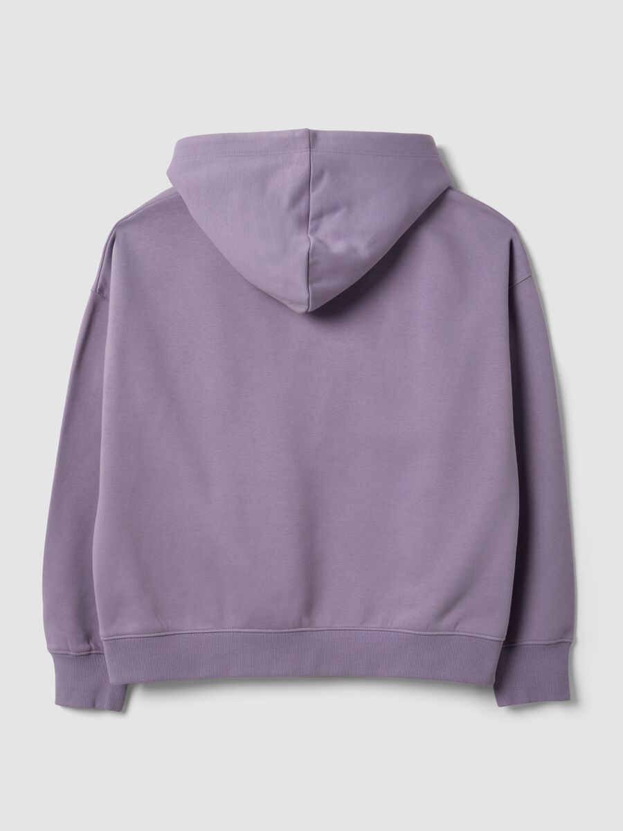 Felpa viola in misto cotone con cappuccio regular fit_1