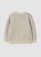 Beige stretch jersey crew-neck top_1