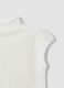 White fitted modal and stretch cotton T-shirt with high neck_1