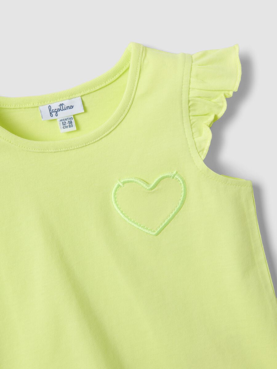 Bipack tank top multicolor in puro cotone da bimba con volant_2