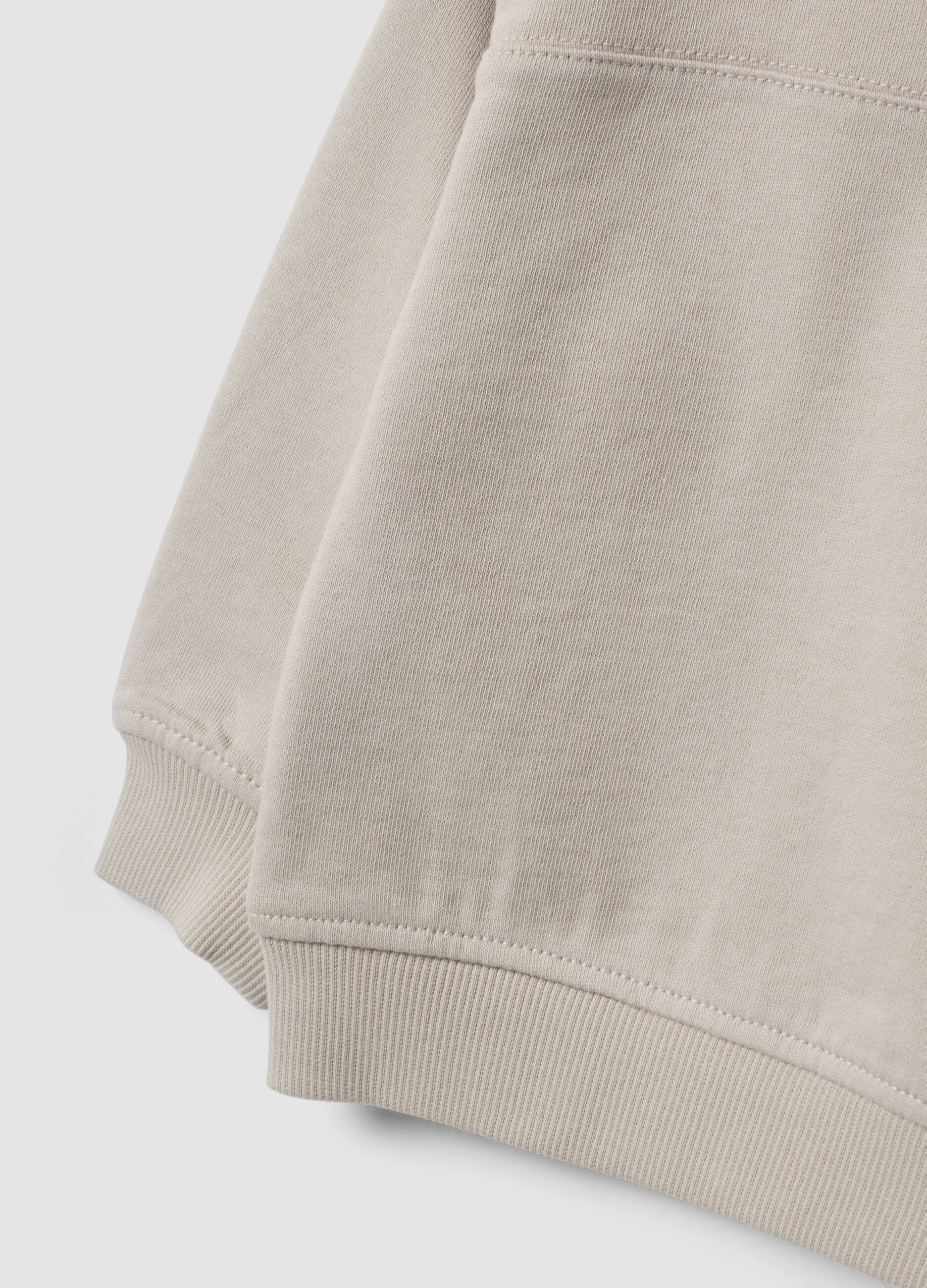 Grey oversized crew-neck sweatshirt in pure organic cotton for boys