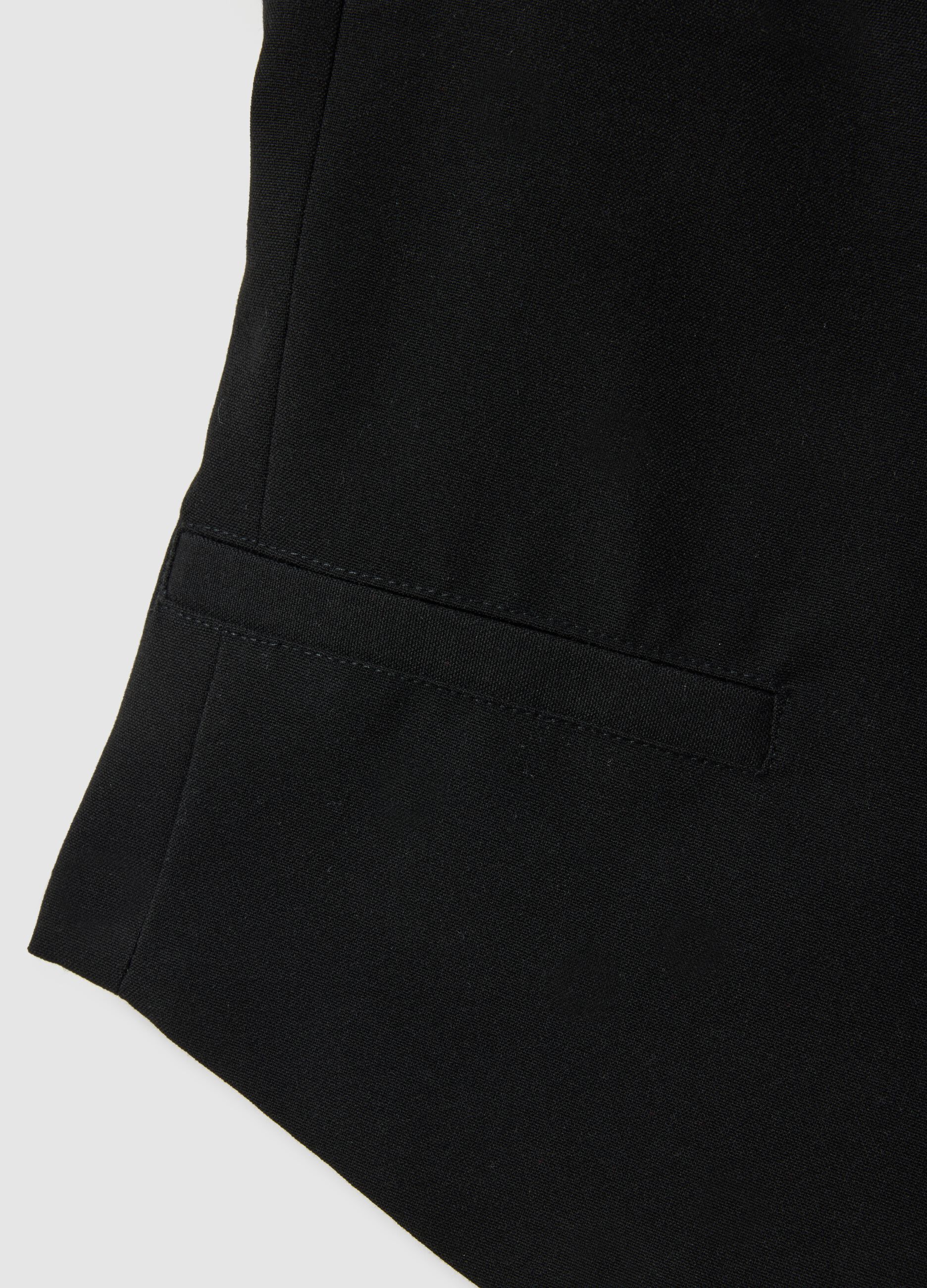 Black Stretch Fabric Waistcoat Regular Fit