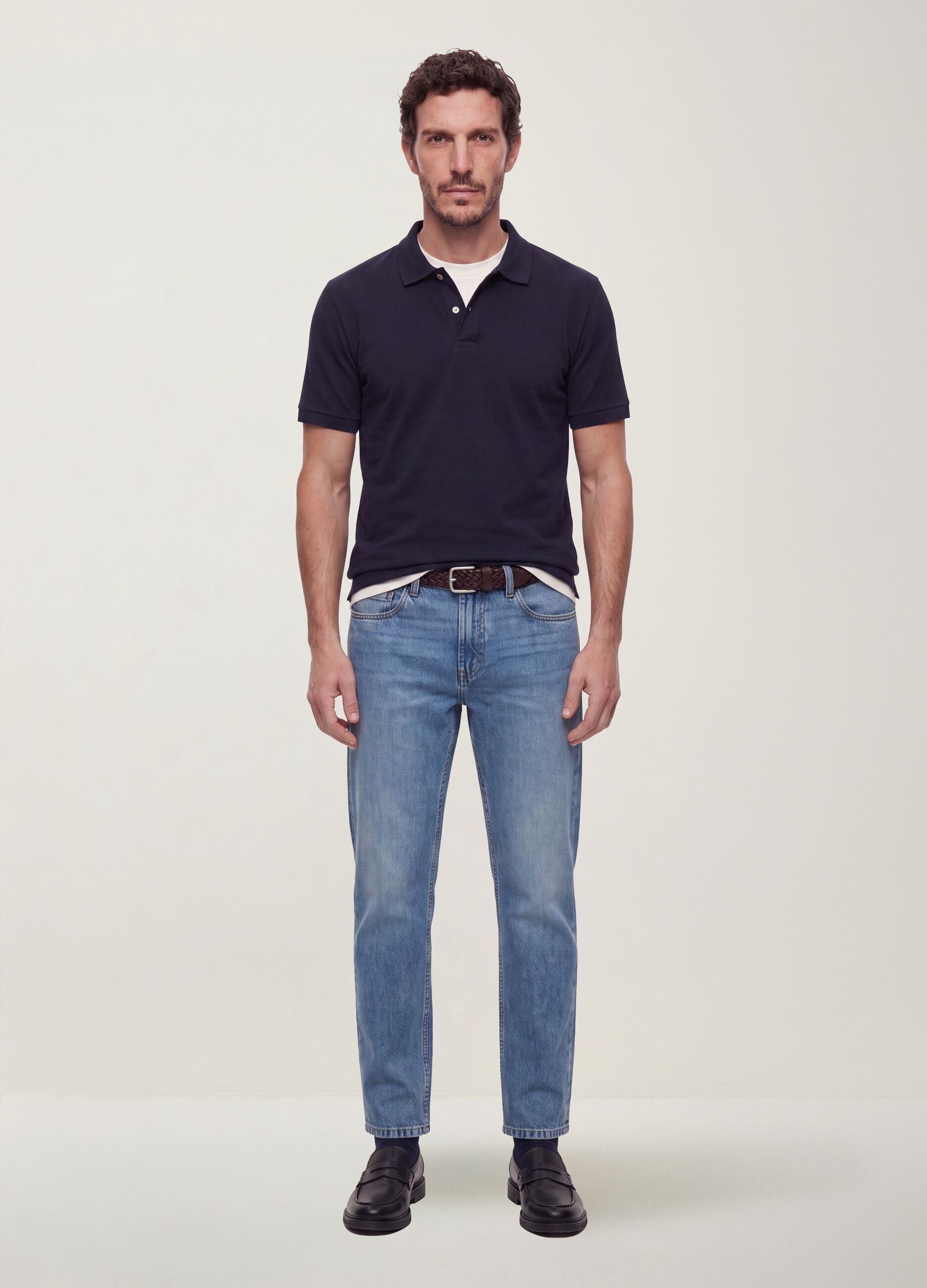 Regular-fit denim jeans in pure cotton