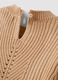 Beige knit jumper with openwork crew neck_3