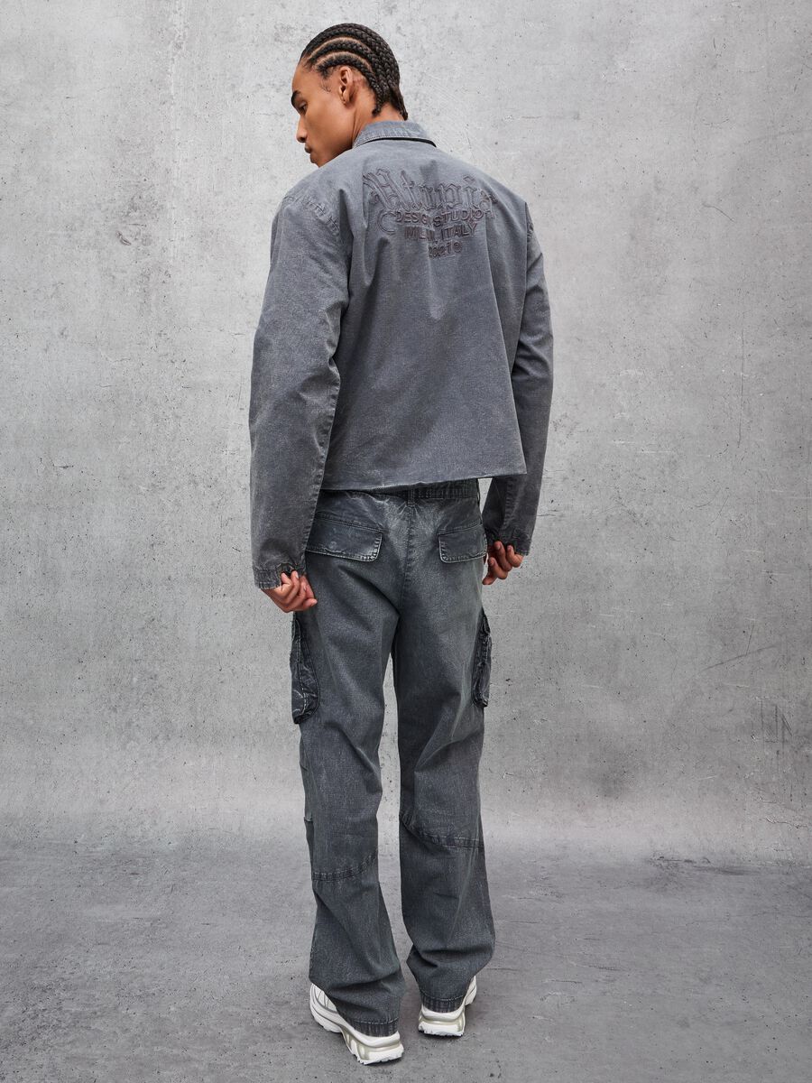 Washed Grey Cargo Trousers_4