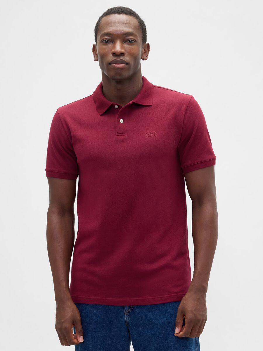 Red stretch short sleeve polo_0