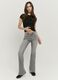 Grey stretch-cotton flared-leg jeans_0