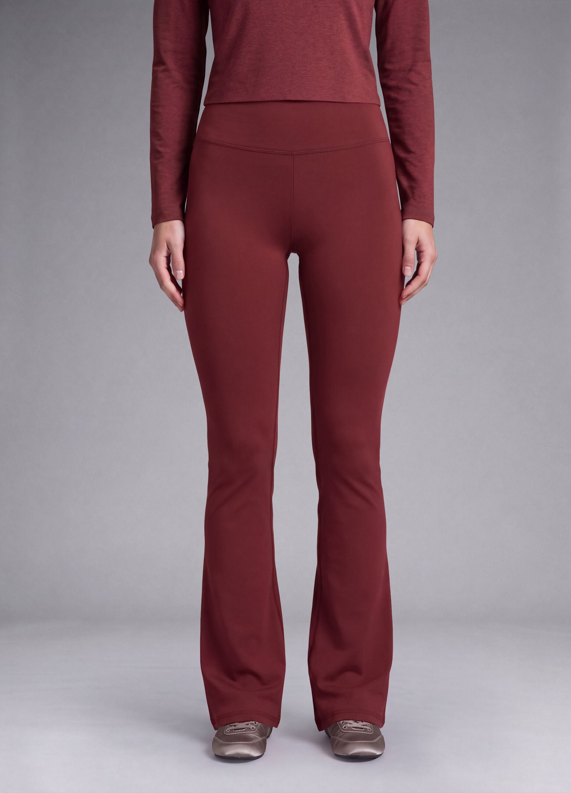 Red flared leggings in breathable stretch fabric ALTAVIA STUDIO