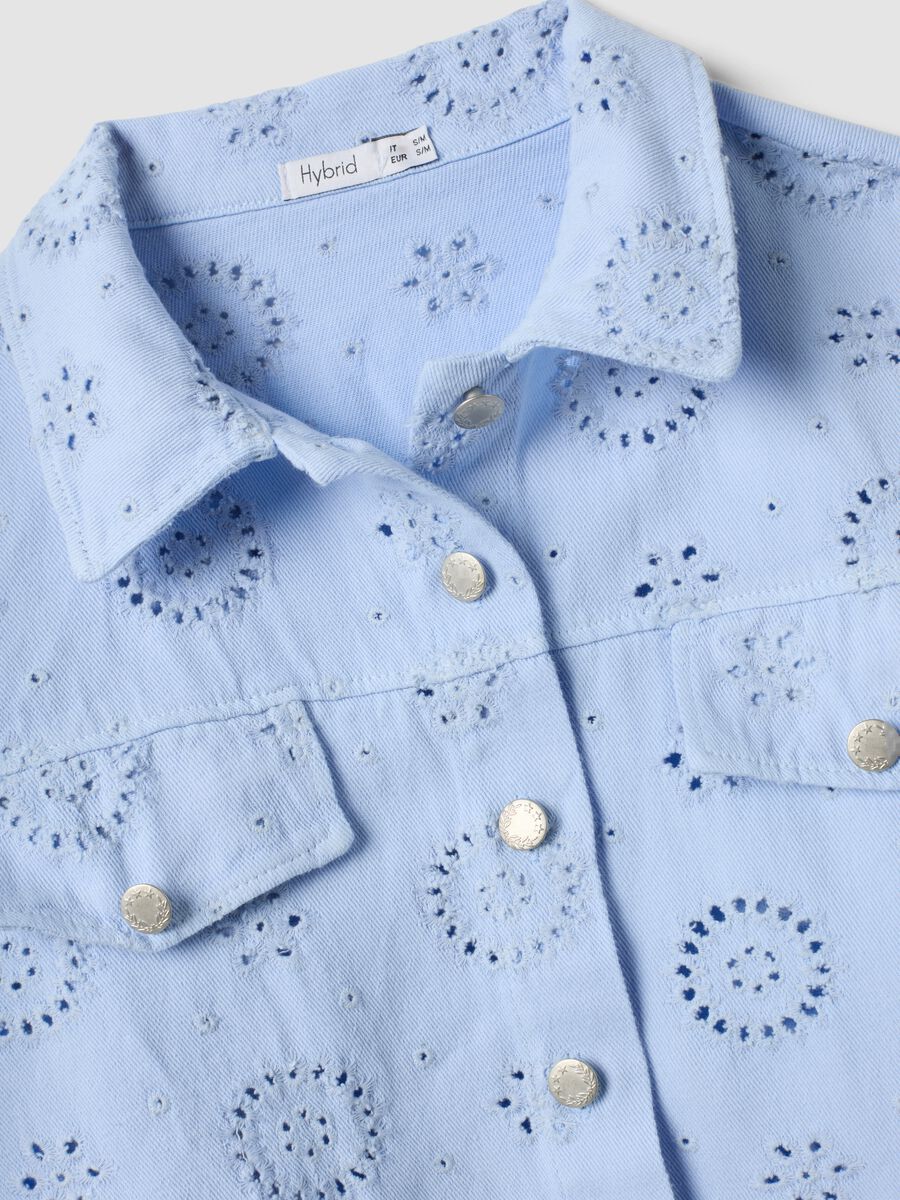 Sky-blue pure cotton broderie anglaise jacket_5