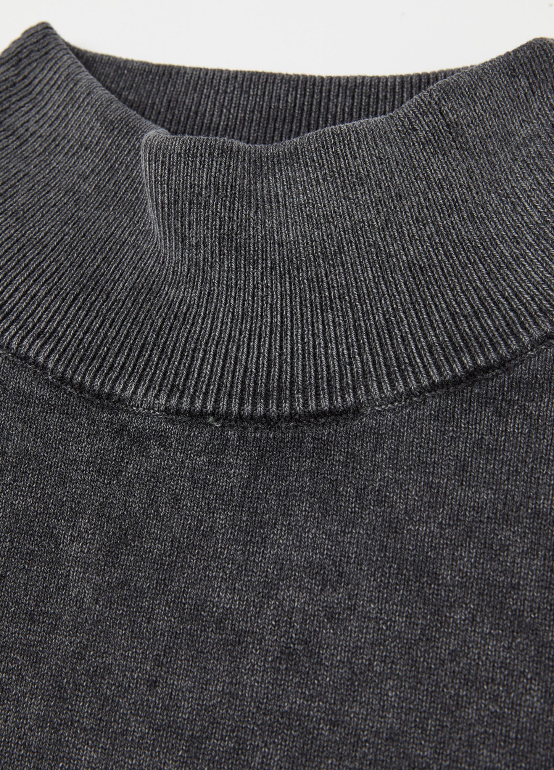 High Neck Knit Top Vintage Grey