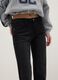 Black stretch cotton bootcut jeans_3