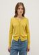 Yellow Crew Neck Regular Fit Cardigan_1