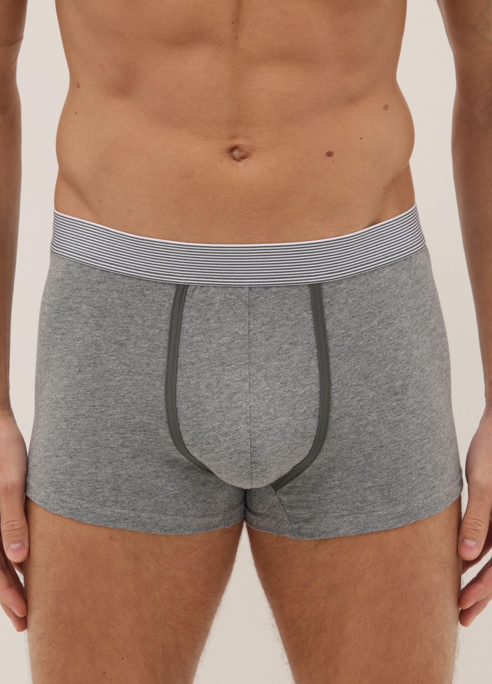 Three-pack of multicolor regular fit stretch cotton boxers