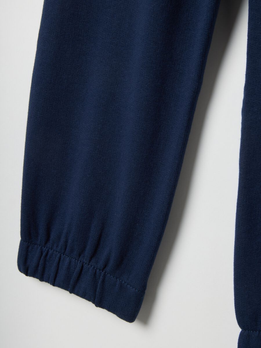 Blue pure cotton regular fit trousers for children_3