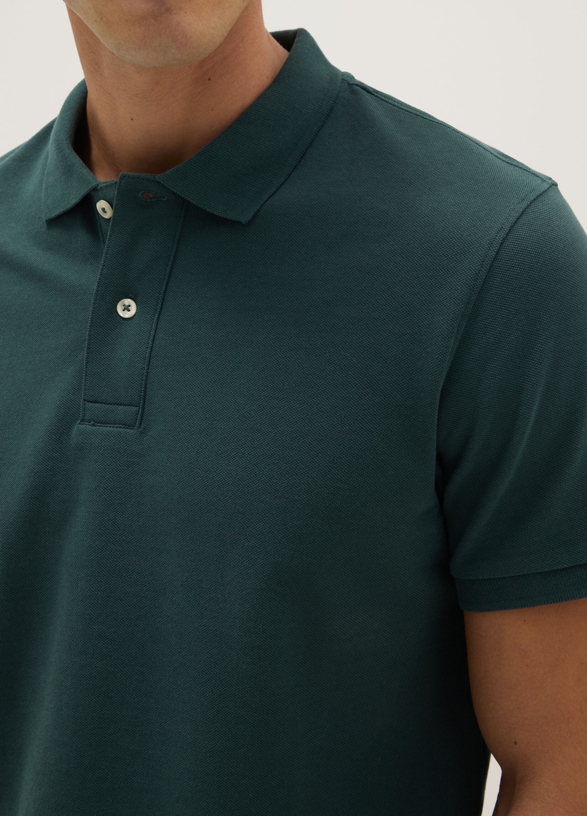 Green pure cotton polo shirt regular fit