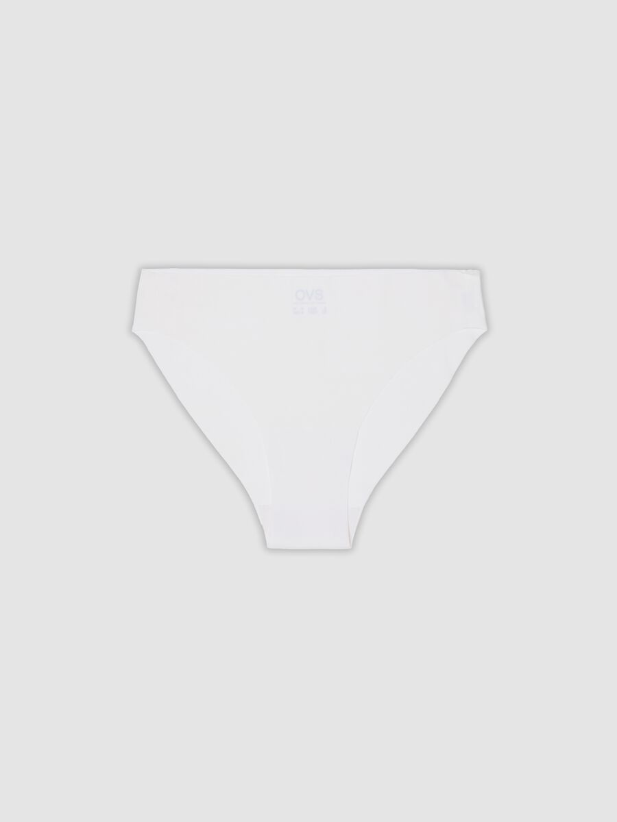 White stretch blend pants, regular fit_4