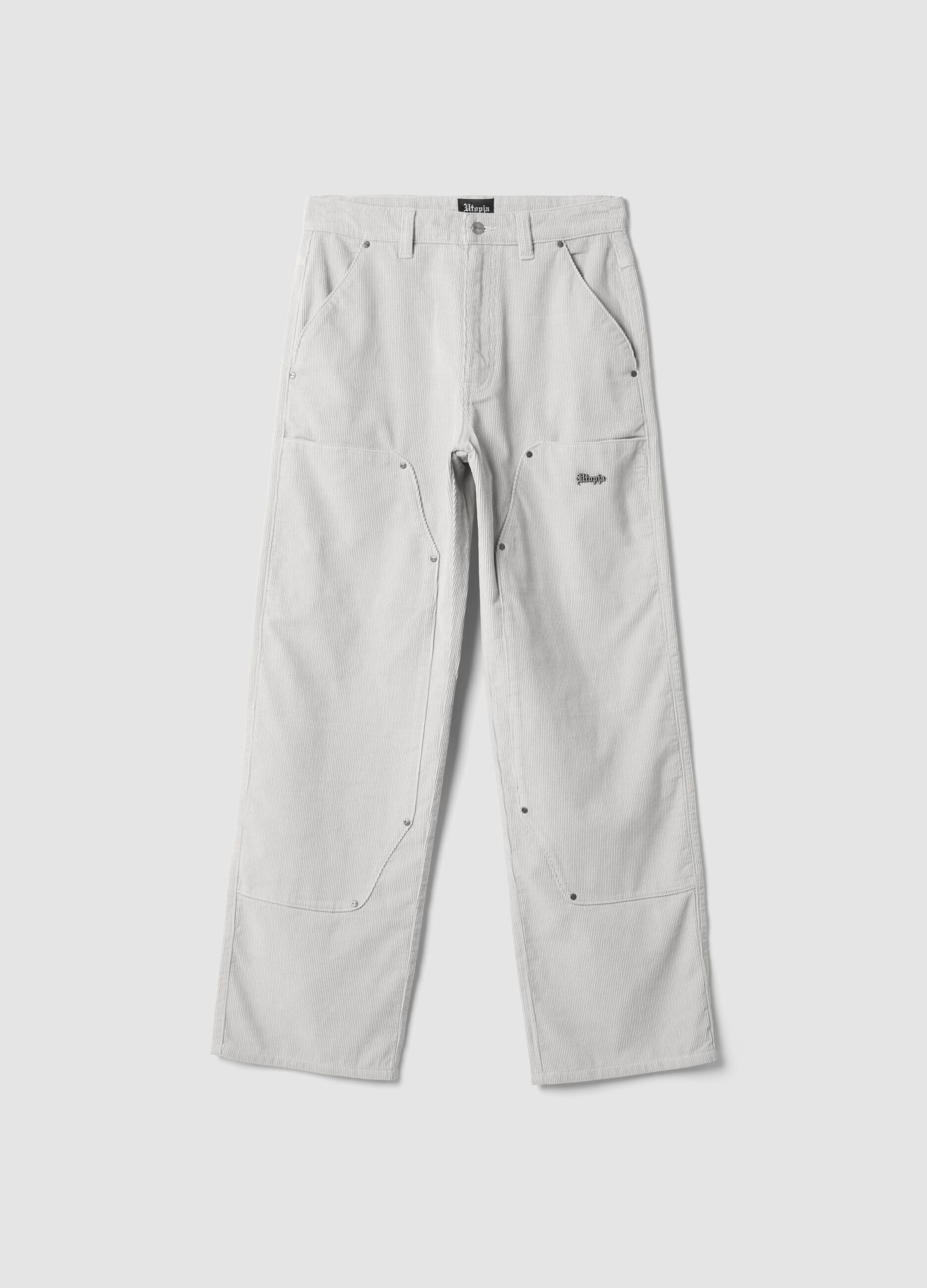 Corduroy Carpenter Trousers Light Beige
