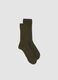 Green ribbed socks in wool, viscose and stretch cashmere_0