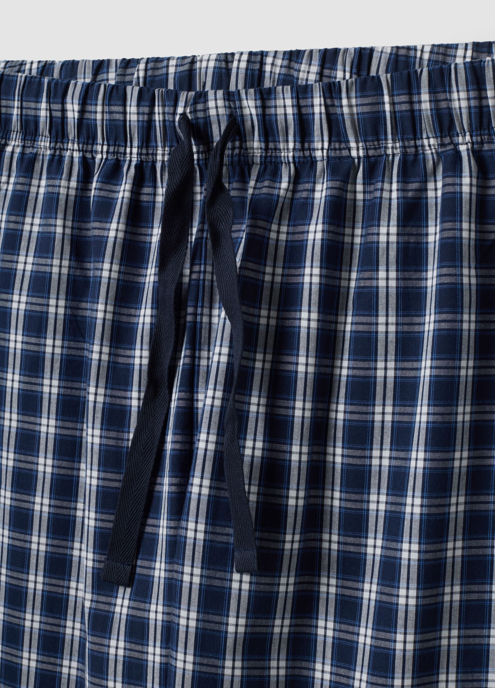 Navy organic cotton pyjamas with grandad collar, regular fit