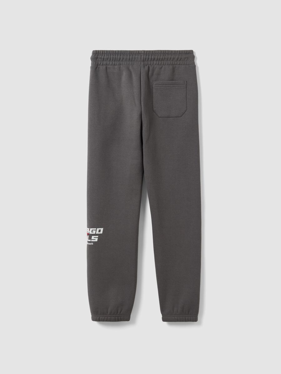 Grey cotton-blend track trousers with Chicago Bulls print_5