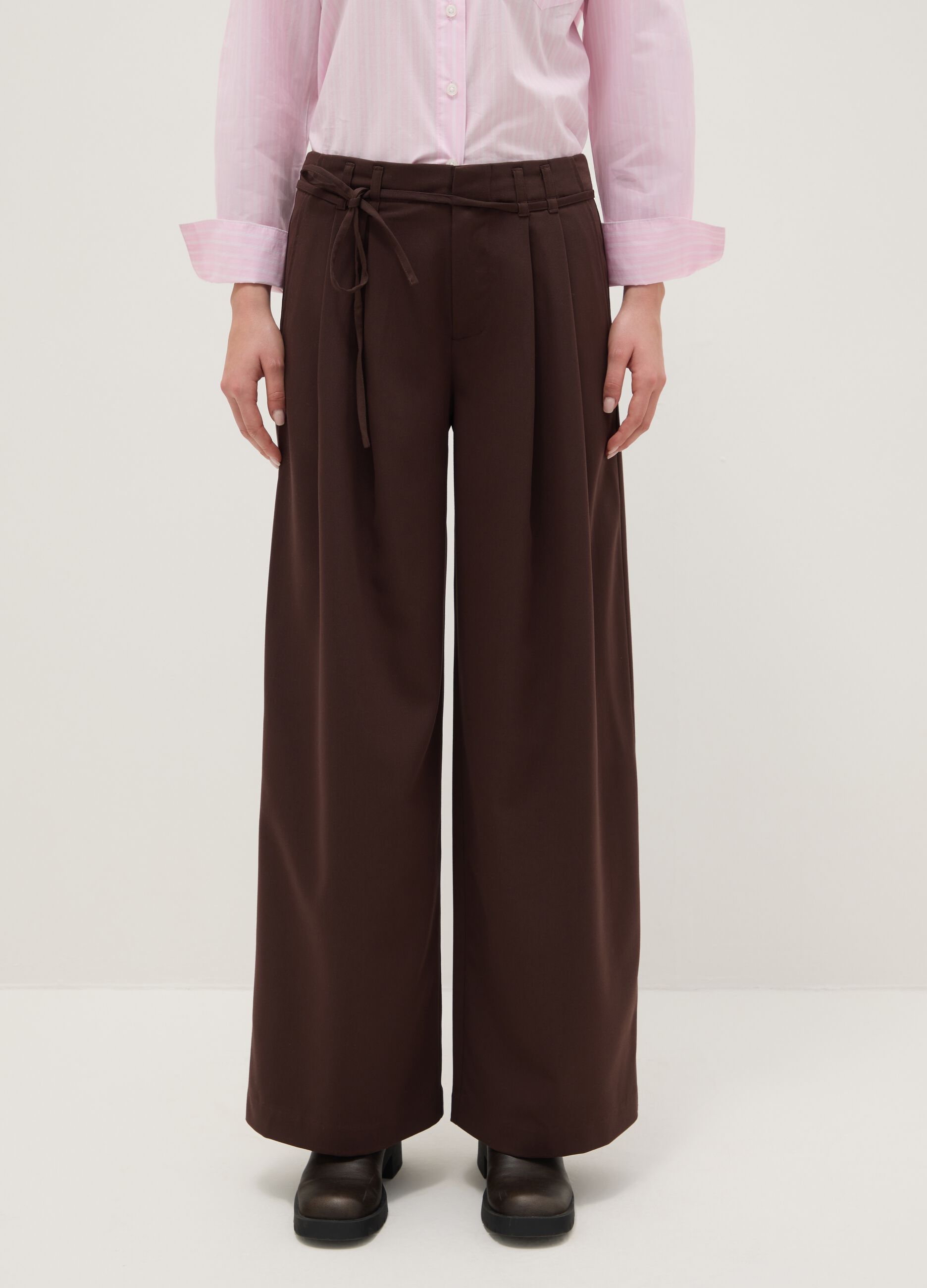 Brown Wide Leg Trousers