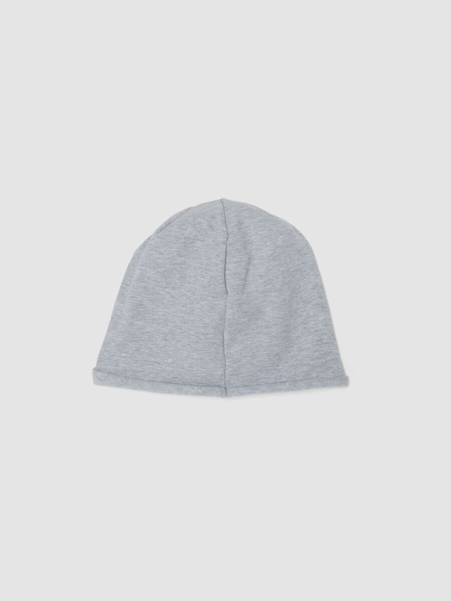 Grey stretch cotton jersey hat with Mickey print for boys_1