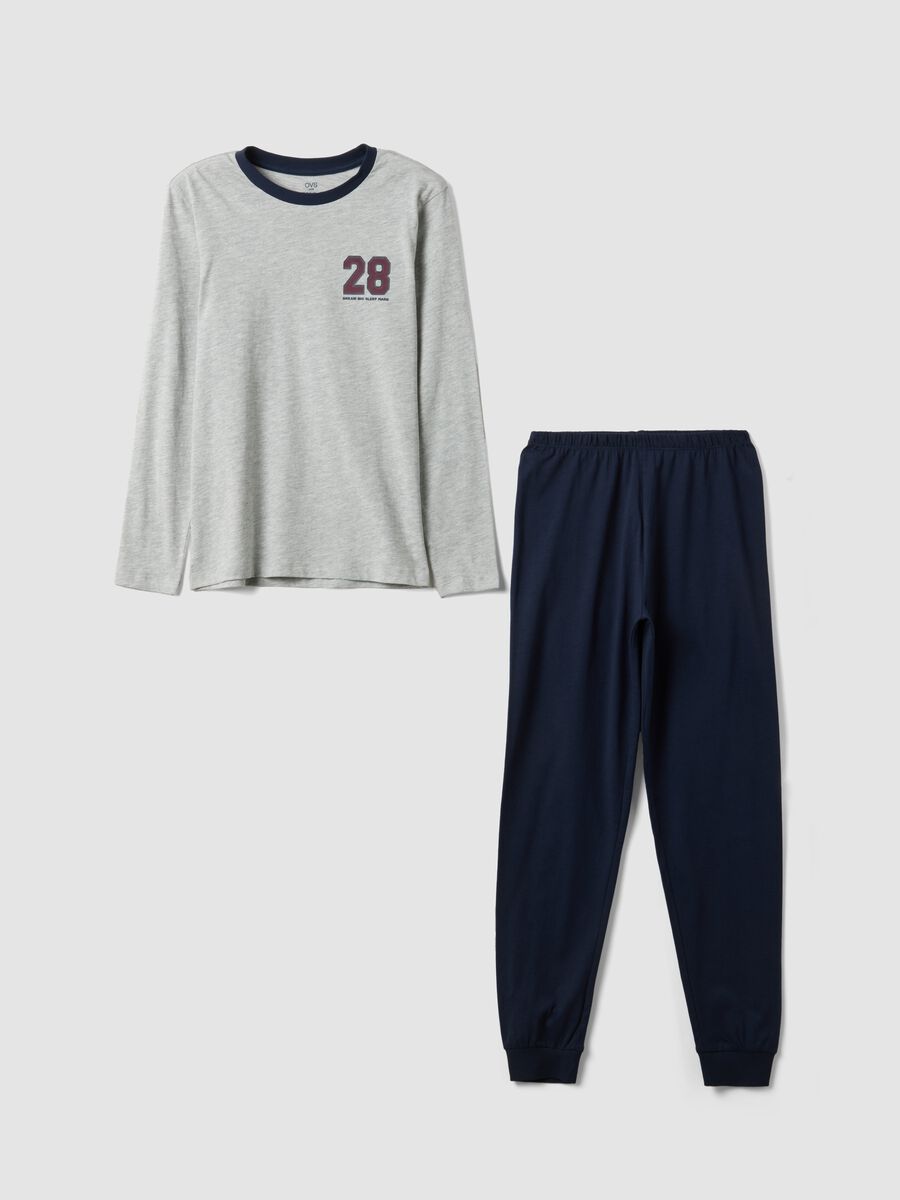 Multicolour organic cotton and viscose blend printed pyjamas for boys_0