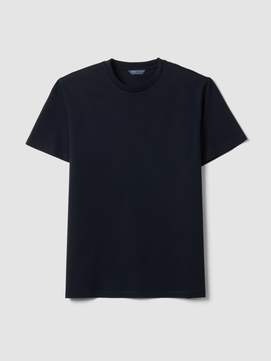 Black mercerised pure cotton regular-fit crew-neck T-shirt_4