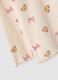 Beige organic stretch-cotton T-shirt with teddy bear print for baby girl_3