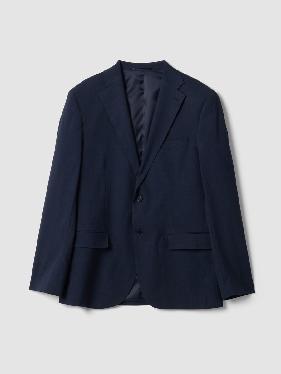 Blazer blu in viscosa elasticizzata foderato_0