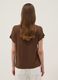 Brown stretch viscose V-neck T-shirt_3